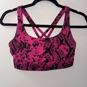 JoyLab Pink and Black Strappy Sports Bra